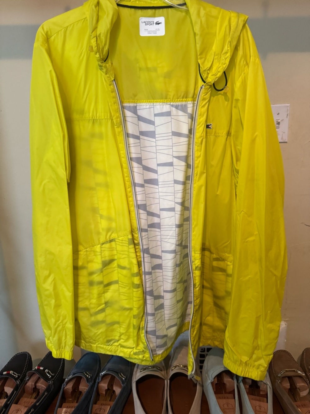 Lacoste Bright Yellow Sport Jacket with Black Trim